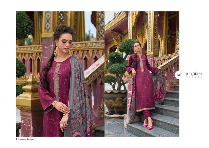 Libas E Khas By Kilory Printed Viscose Pashmina Dress Material